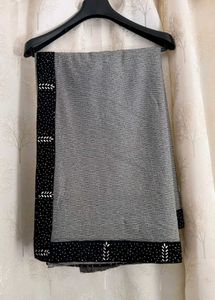 Elegant Grey Saree with Stone Work