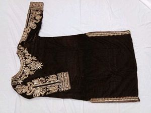 Velvet Embroidered Salwar Kameez