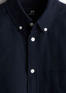 H&amp;M Men's Dark Blue Regular Fit Shirt