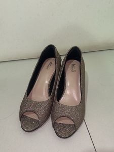 Inc.5 glitter-embellished peep-toe heels