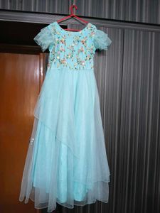 Beautiful Blue Embroidered Gown length 53
