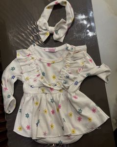Floral Baby Girl Outfit & hairband
