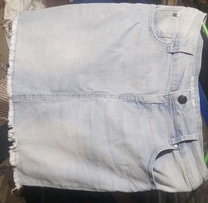 Light Wash Denim Mini Skirt