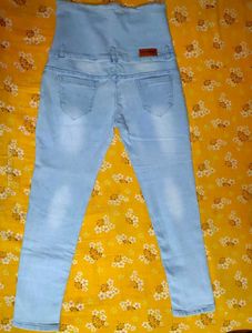 High-Waisted Light Wash Denim Jeans
