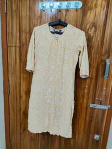 Yellow Floral Print Kurta