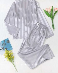 Satin Striped Pajama Set