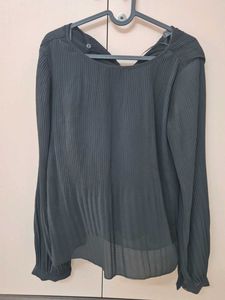 Pleated Long Sleeve Top