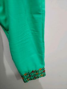 Print + Embroidery Kurta Set