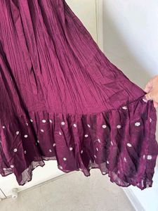 Elegant Embroidered Maroon Gown
