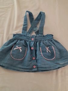Pink Embroidered Dungaree Set (Girl's)