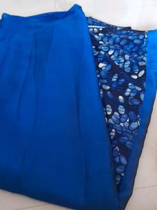 New Navy Blue Saree Pallu NET Ka Hai Stitchable Ha