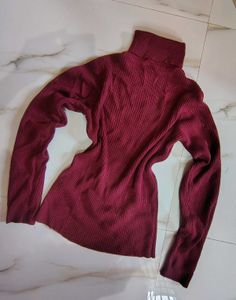 maroon turtleneck Sweater