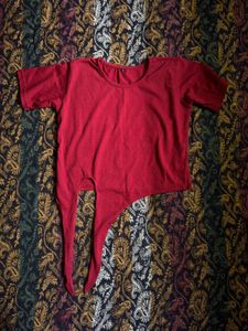 Red Asymmetrical T-Shirt