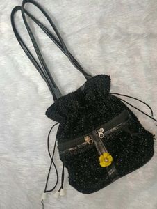Sparkly Black Mini Backpack