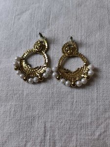 Elegant Pearl &amp; Stone Drop Earrings