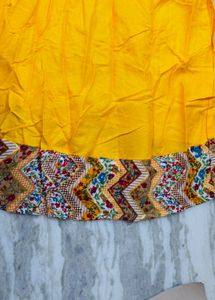 Yellow Kurta Set with Printed Jacket