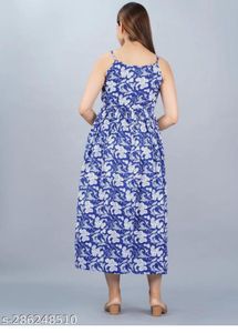 Elegant Blue Floral Sundress