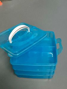 Blue Stackable Storage Container with Handle