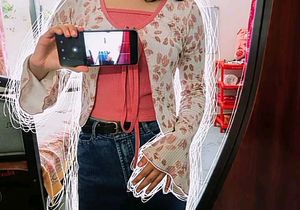 Floral Print Two Piece Cardigan Top