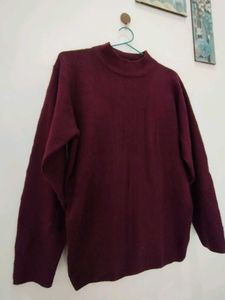 Burgundy Knit Turtleneck Sweater🎀🐥