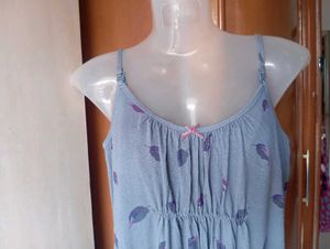 Blue Leaf Print Nightgown