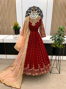 Party Wear Gown and Dupatta