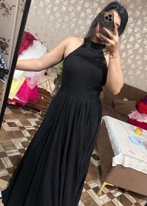 Elegant Black Halter Neck Maxi Dress❤️🎀🦋