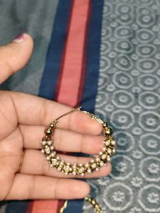 Gold Pearl Hoop Earrings