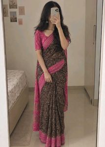 Printed  brasso Saree