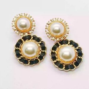 Elegant Pearl & Gold Dangle Earrings