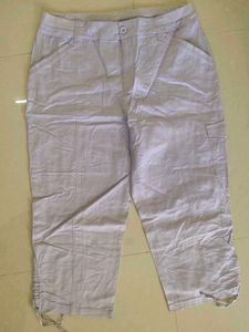 Imported Lavender Capri With Stretchable Waist