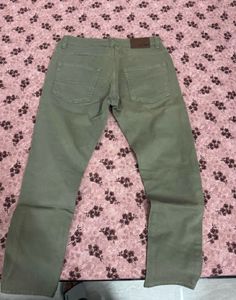 Blue Saint Olive Green Distressed Jeans