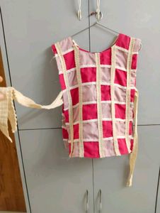 Unique Pink &amp; Beige Patchwork Top