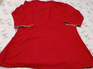 Red Kurta Set with Dhoti Pants