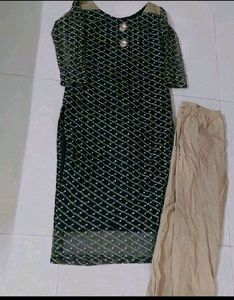 Beautiful Net kurti with tafta linning & stretchab