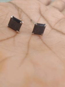 Black Pure Silver Studs