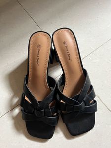 Stylish Black Block Heel Sandals