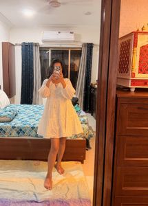 Chic White Tiered Mini Dress