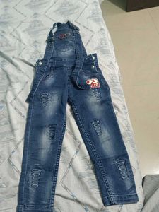 Cute Kids' Denim Overalls Set
