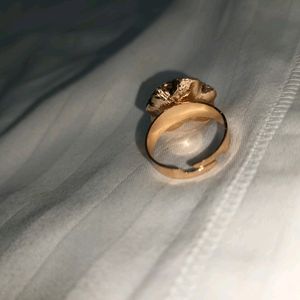 Red Black Golden Rose Ring