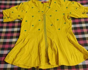 Yellow Embroidered top
