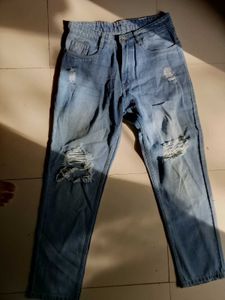 Light Wash Ripped Denim Jeans