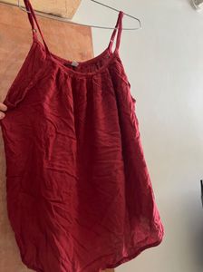 red boho top