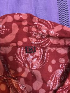 Boho Print Sleeveless Button-Up Top