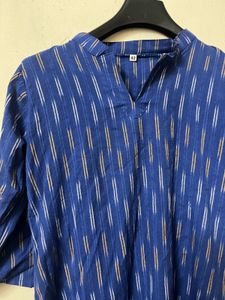 Ikkat Blue Kurti