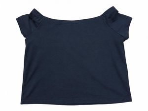 Navy Blue Button-Up Cropped Top