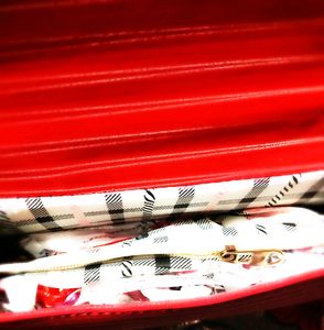 Red Stylish Striped Sling Bag....👛