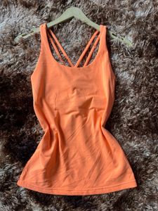 Orange Criss-Cross Strap Tank Top