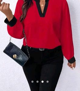 Vibrant Red Long Sleeve Top