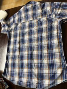 Blue Check Shirt Half Hands